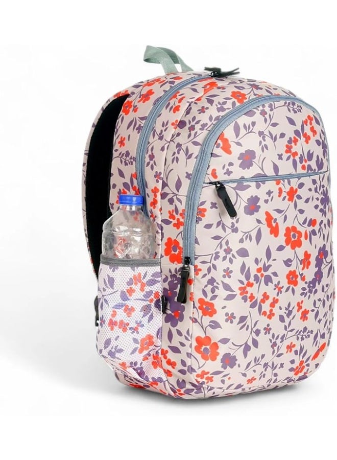 Force Backpack Unisex -floral pattern Orange - Image 4